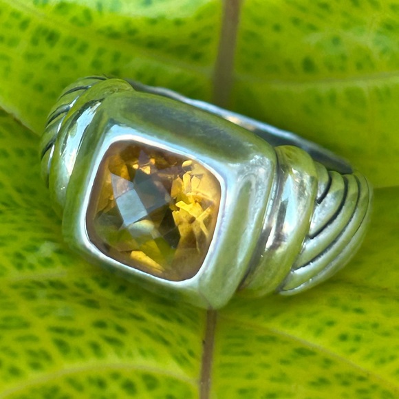 David Yurman sterling silver & 14k yellow gold with citrine ring size 6.25 - Picture 1 of 16